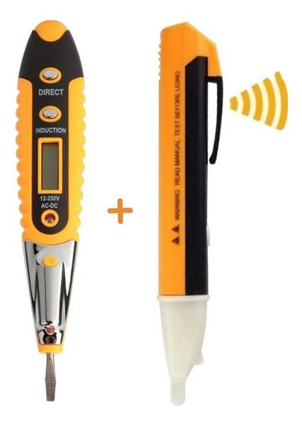 Kit Eletrica Chave Teste Digital + Caneta Detectora Tensão
