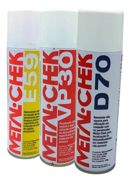 Kit Líquido Revelador D70 / Penetrante Vp30 / Removedor E59