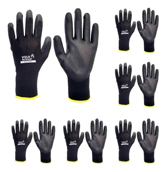 Kit C/ 10 Luva Mecânico Tátil Multitato Segurança Com Pu