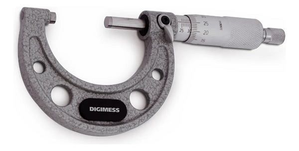 Micrômetro Externo Digimess 25-50mm 0,01mm Arco Ferro Fundido