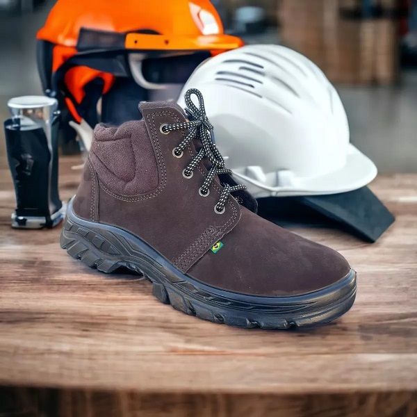 Nobuck Botina Epi Bota De Segurança Bico Pvc Café Marrom