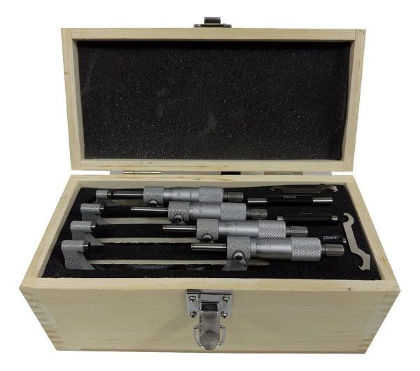 Jogo De Micrômetro Externo 0-100mm C/4 Pçs Digimess