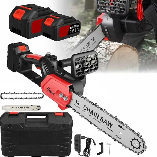 Moto Serra Elétrica 12 Polegadas 2 Baterias 48v Portátil Recarregável Profissiona